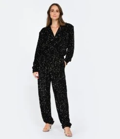 ROTATE Pantalon Taille Haute Sequins Noir 13 ROTATE Pantalon Taille Haute Sequins Noir -ANINE BING Boutique rotat look20221206 295