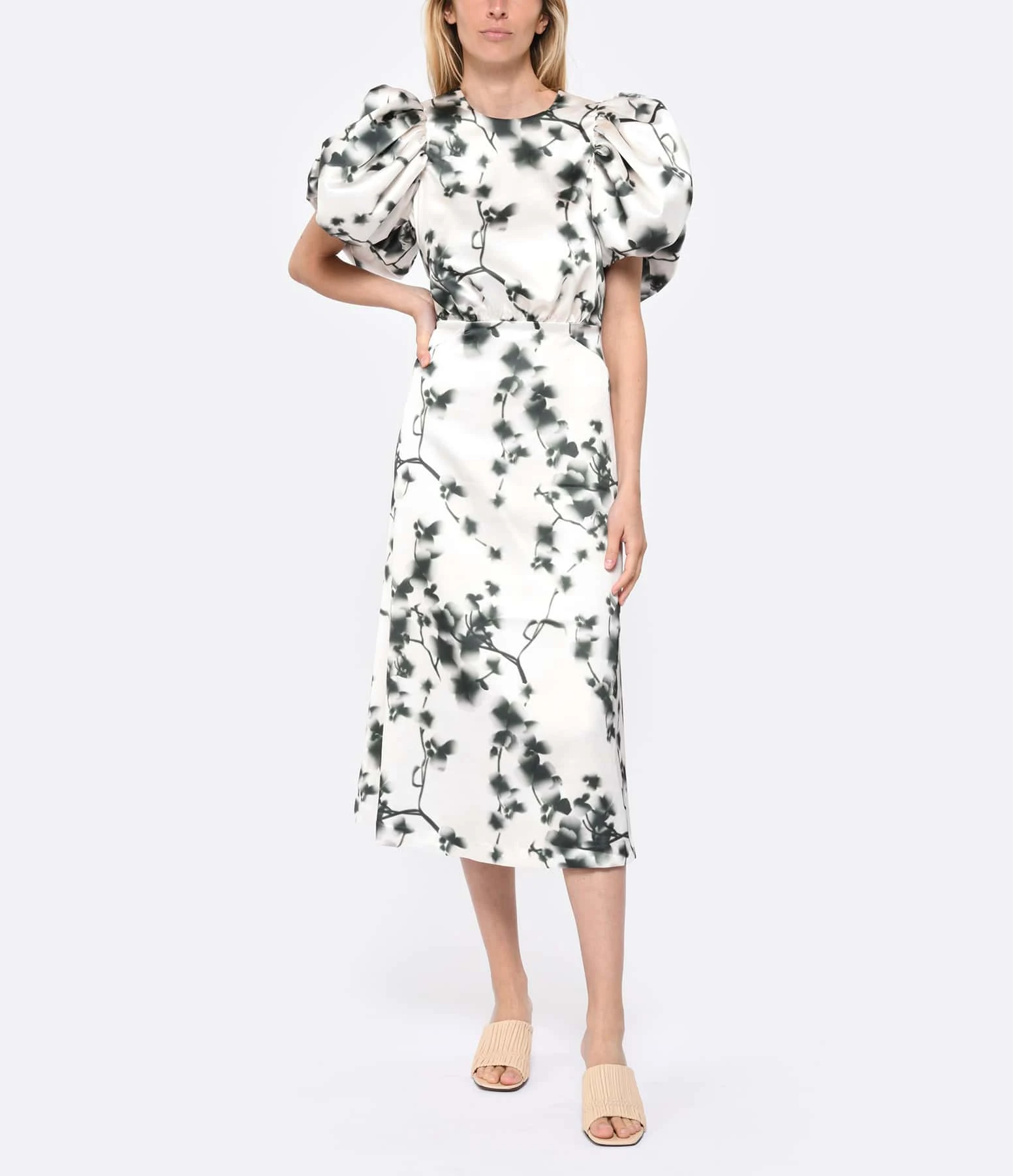 ROTATE Robe Mi-Longue Fleuri 4 ROTATE Robe Mi-Longue Fleuri – Image 2