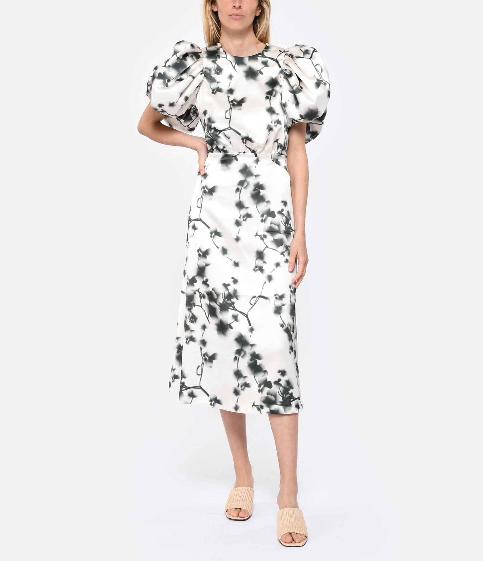 ROTATE Robe Mi-Longue Fleuri 4 ROTATE Robe Mi-Longue Fleuri – Image 2