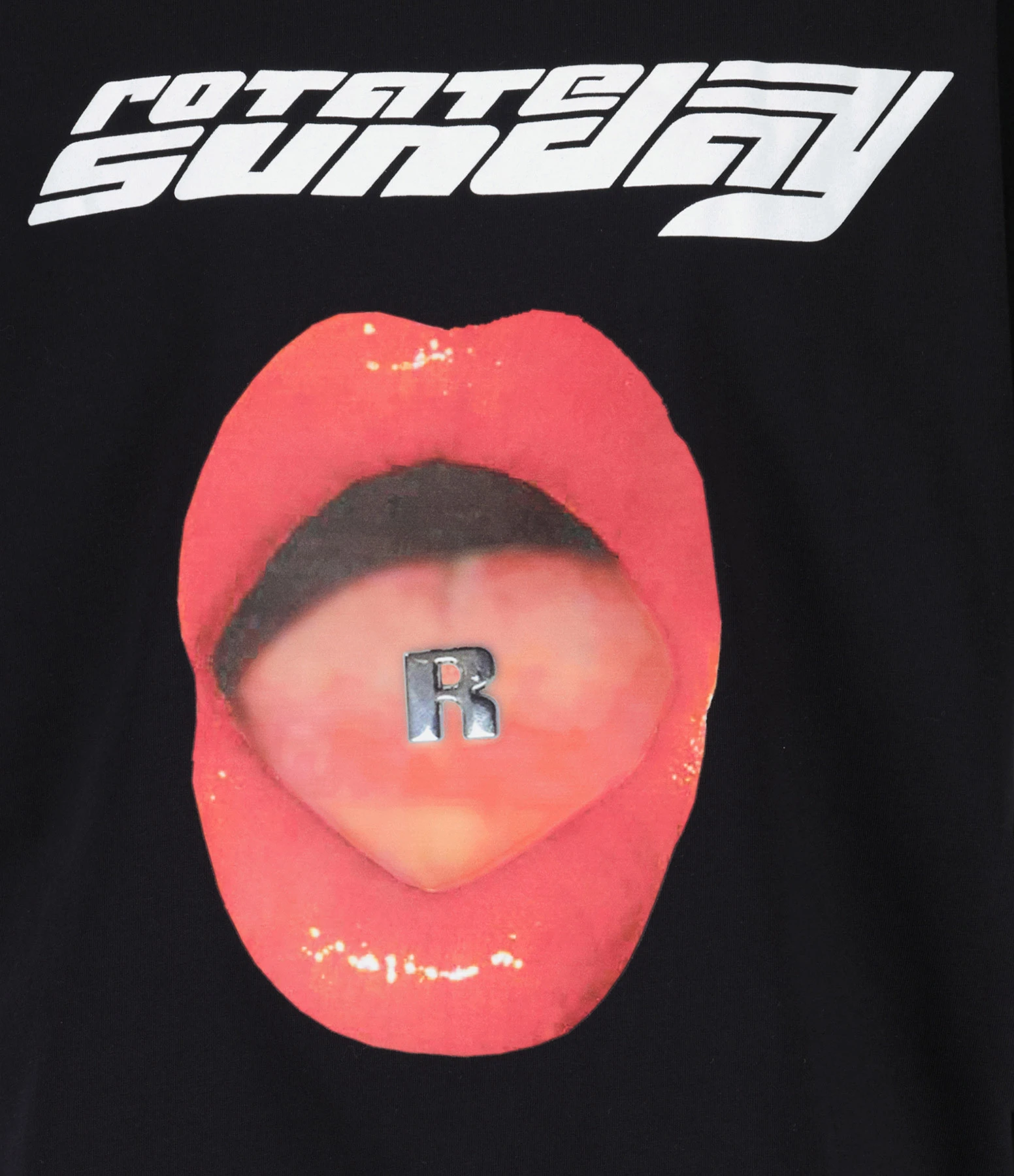 ROTATE Tee-shirt Lips Coton Noir, Capsule Sunday 4 ROTATE Tee-shirt Lips Coton Noir, Capsule Sunday – Image 2