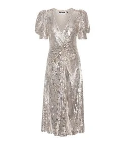 ROTATE Robe Sierina Sequin Argenté