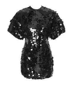ROTATE Robe Mini Jasy Sequin Argenté