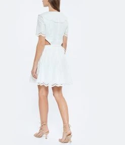 SELF PORTRAIT Robe Broderie Anglaise Coton Blanc -ANINE BING Boutique selfp look20220622 19