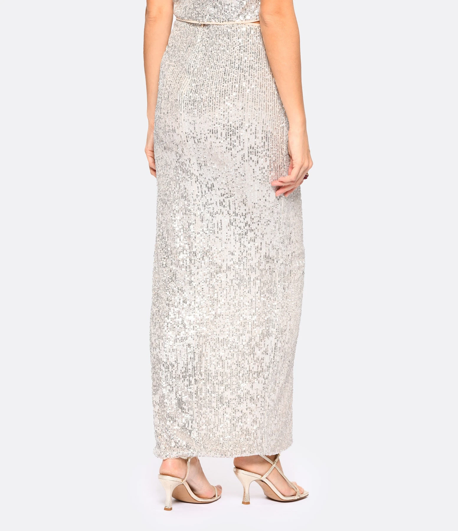 SELF PORTRAIT Jupe Maxi Sequins Argenté 7 SELF PORTRAIT Jupe Maxi Sequins Argenté – Image 5