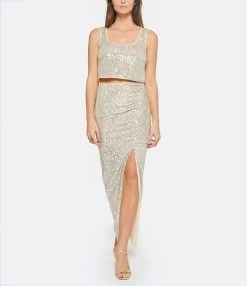 SELF PORTRAIT Jupe Maxi Sequins Argenté 9 SELF PORTRAIT Jupe Maxi Sequins Argenté -ANINE BING Boutique selfp look20221115 163 1