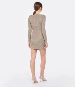 SELF PORTRAIT Robe Maxi Mesh Gris -ANINE BING Boutique selfp look20221221 274 1