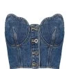 SELF PORTRAIT Top Court Bustier Denim Bleu -ANINE BING Boutique selfp48413 pck20221221 1