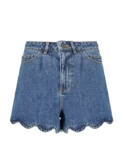 SELF PORTRAIT Short Denim Bleu