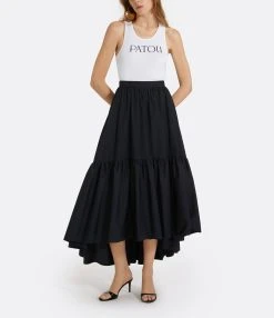 PATOU Jupe Longue Froufrou Coton Noir Total Eclipse -ANINE BING Boutique sk0380017697e 01 cyrine