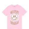 Ganni Tee-shirt Smiley Coton Organique Lilac Sachet -ANINE BING Boutique t3294 3575 395