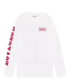 Ganni Tee-shirt Coton Organique Blanc