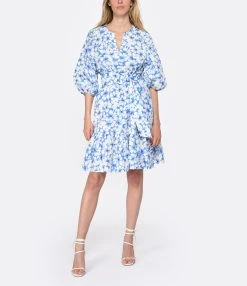 Tara Jarmon Robe Courte Rosabetta Coton Bleu -ANINE BING Boutique taraj look20230215 330