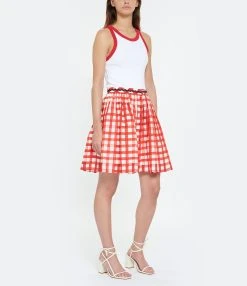 Tara Jarmon Jupe Courte Joilita Coton Rouge 9 Tara Jarmon Jupe Courte Joilita Coton Rouge -ANINE BING Boutique taraj look20230228 270