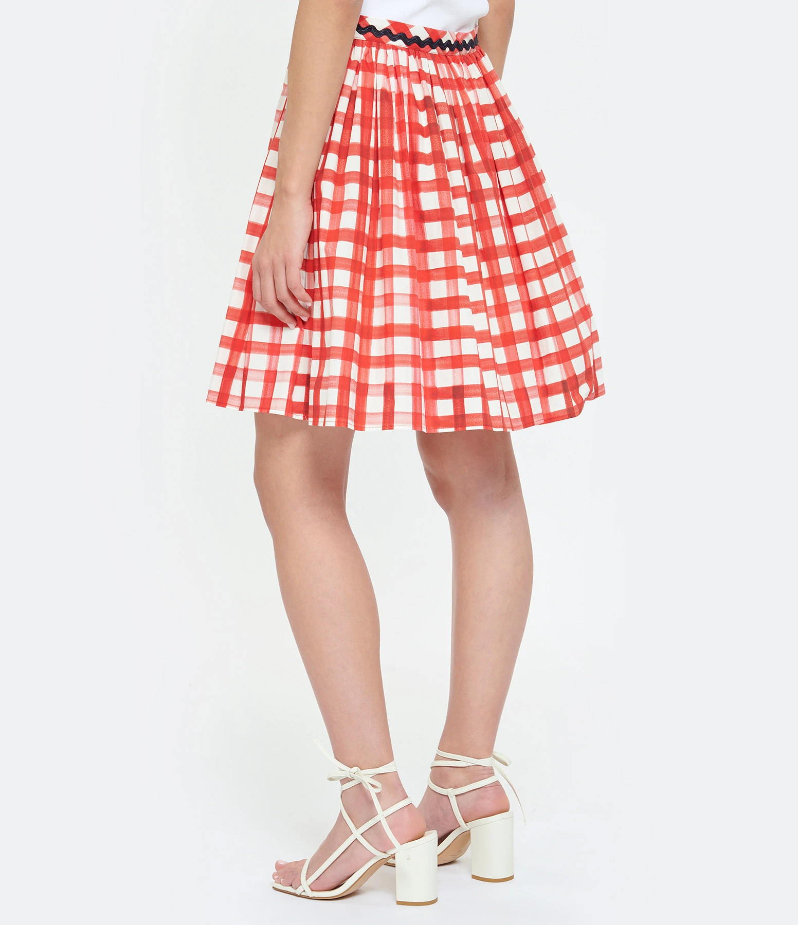 Tara Jarmon Jupe Courte Joilita Coton Rouge 7 Tara Jarmon Jupe Courte Joilita Coton Rouge – Image 5