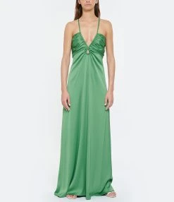 Tara Jarmon Robe Longue Rosalia Vert -ANINE BING Boutique taraj look20230228 293