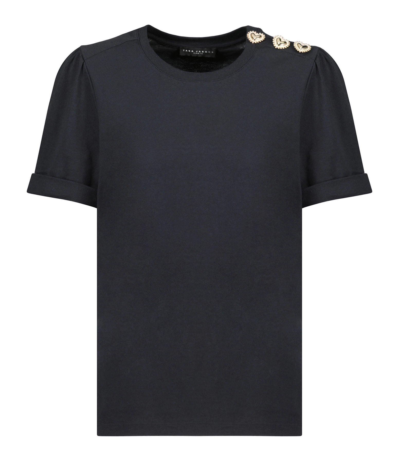 Tara Jarmon Tee-shirt Tampa Coton Noir 3 Tara Jarmon Tee-shirt Tampa Coton Noir