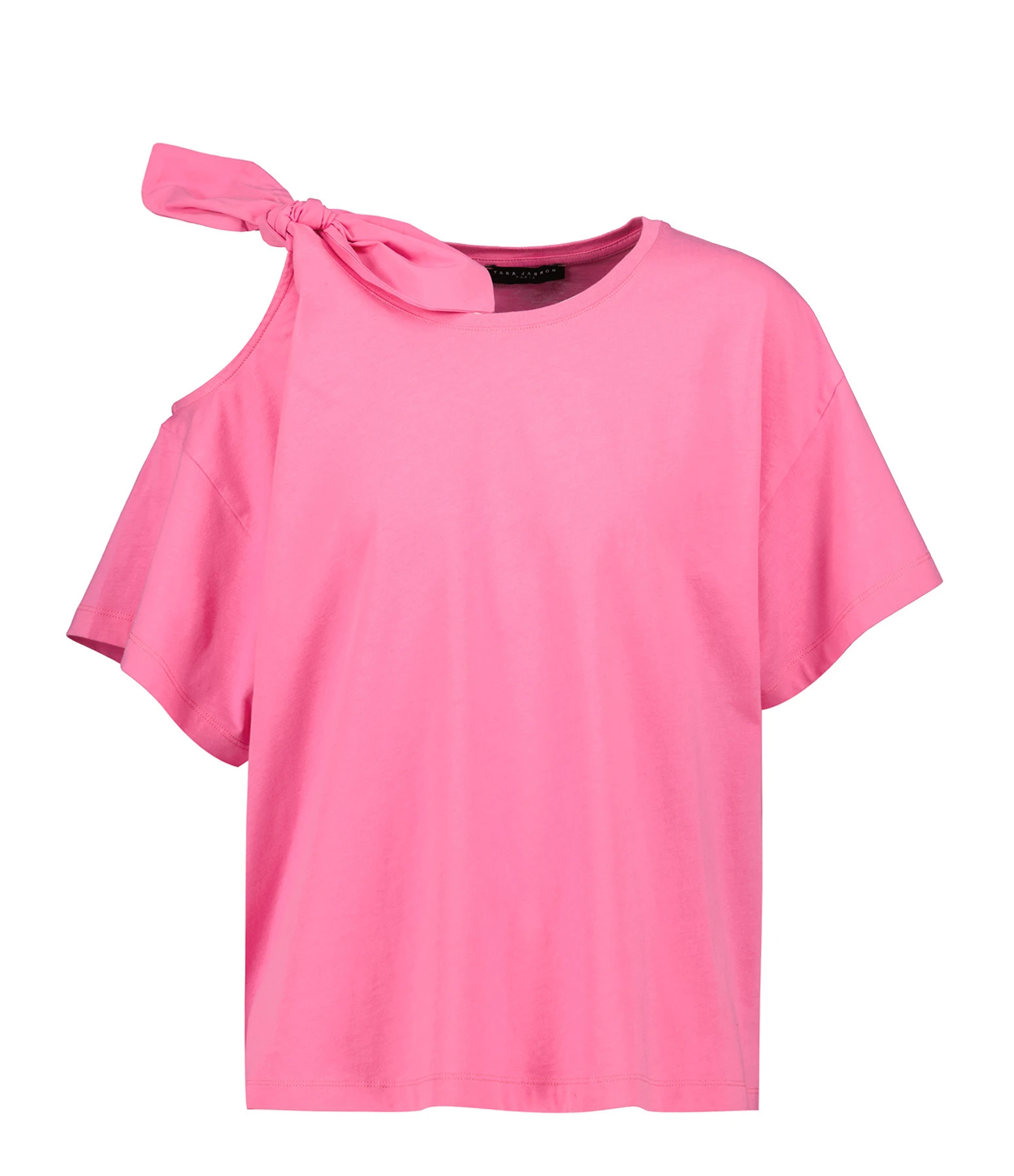 Tara Jarmon Tee-shirt Tarabow Coton Rose 3 Tara Jarmon Tee-shirt Tarabow Coton Rose