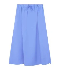 LOULOU STUDIO Jupe Midi Teli Coton Bleu
