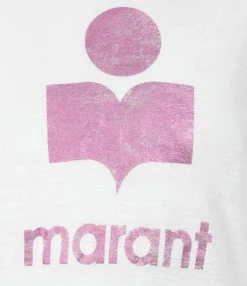 MARANT ÉTOILE Tee-shirt Koldi Lin Rose Blanc -ANINE BING Boutique ts0004faa1n10ep 2