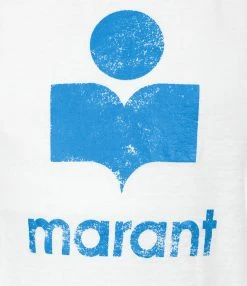 MARANT ÉTOILE Tee-shirt Koldi Lin Blanc Bleu -ANINE BING Boutique ts029922p059ebuwe 02