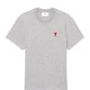 AMI Paris Tee-shirt Unisexe Ami De Cœur Coton Bio Gris Chiné