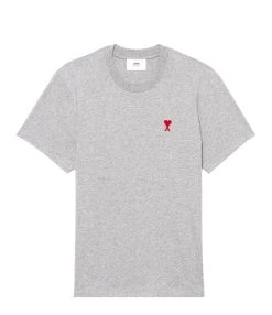AMI Paris Tee-shirt Unisexe Ami De Cœur Coton Bio Gris Chiné