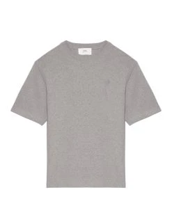 AMI Paris Tee-shirt Unisexe Ami De Cœur Coton Biologique Gris Chiné