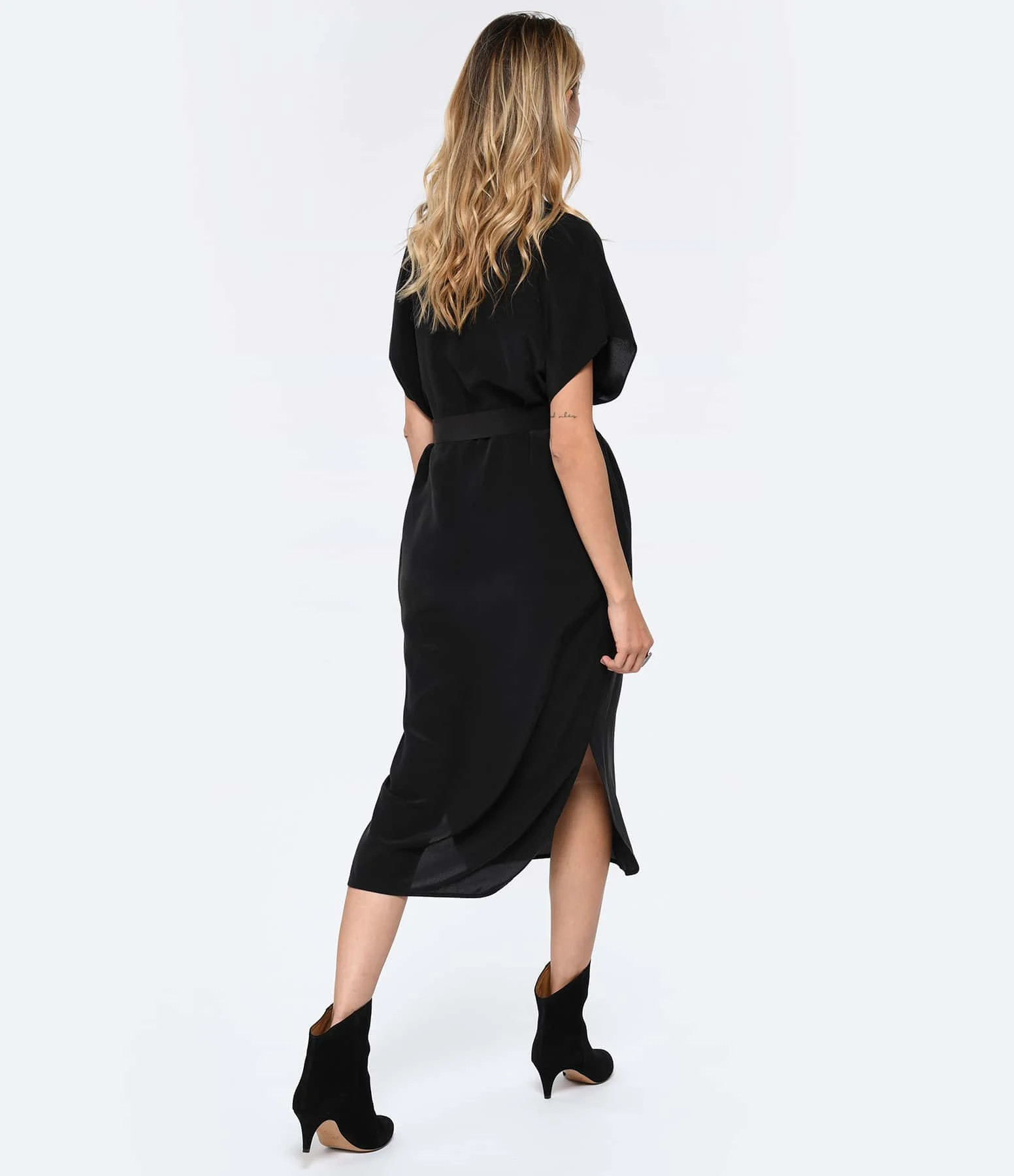 Vanessa Bruno Robe Midi Amarilla Soie Noir 6 Vanessa Bruno Robe Midi Amarilla Soie Noir – Image 4