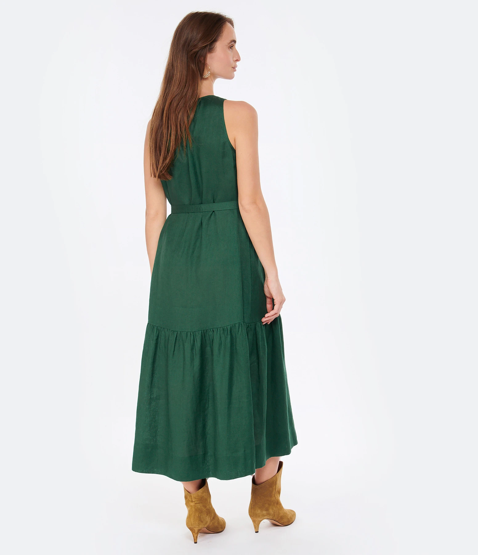 Vanessa Bruno Robe Midi Roema Lin Vert Fonce 6 Vanessa Bruno Robe Midi Roema Lin Vert Fonce – Image 4