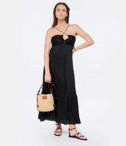 Vanessa Bruno Robe Longue Alexandra Noir -ANINE BING Boutique vbrun look20230126 78