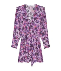 IRO Robe Madea Imprimé Violet