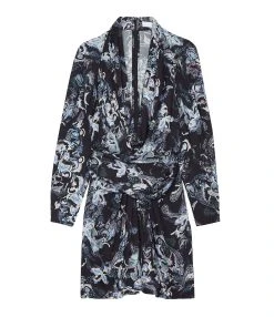 IRO Robe Camolla Imprimé Noir