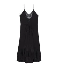 IRO Robe Midi Cliff Soie Noir