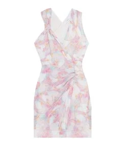 IRO Robe Fredja Imprimé Rose Clair