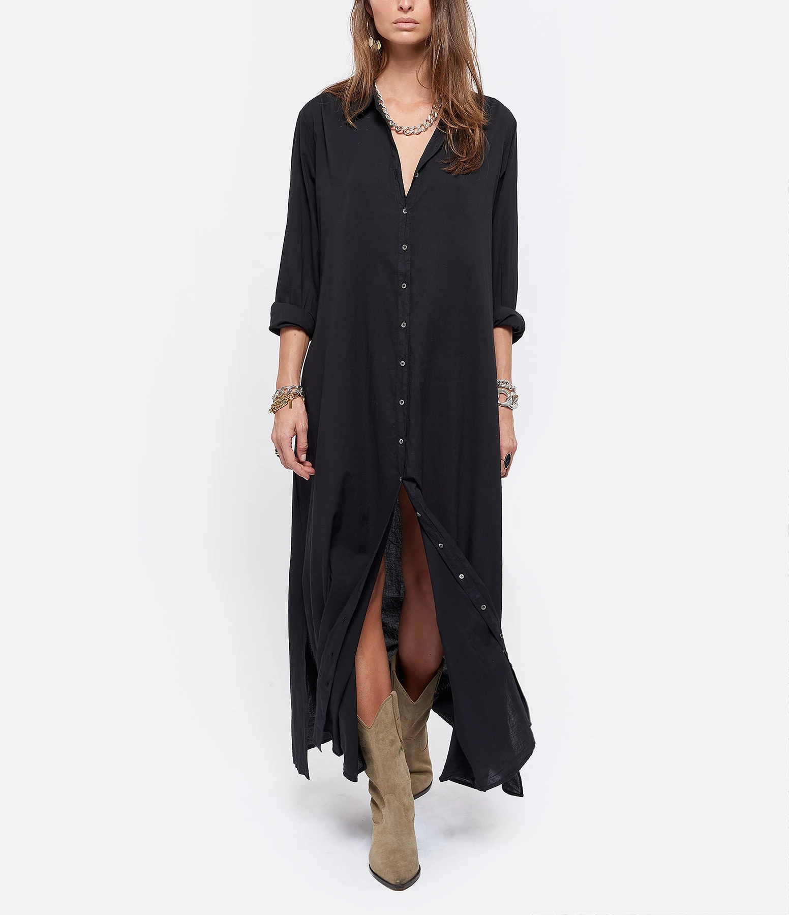 XIRENA Robe Longue Boden Coton Noir 5 XIRENA Robe Longue Boden Coton Noir – Image 3
