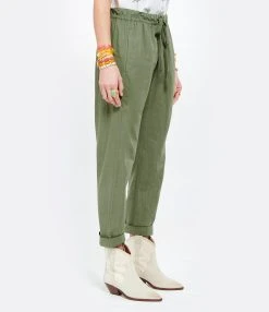 XIRENA Pantalon Fin Draper Coton Vert Olive -ANINE BING Boutique xiren look20210323 81