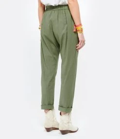 XIRENA Pantalon Fin Draper Coton Vert Olive -ANINE BING Boutique xiren look20210323 85