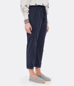 XIRENA Pantalon Fin Draper Coton Bleu Navy -ANINE BING Boutique xiren look20220125 333
