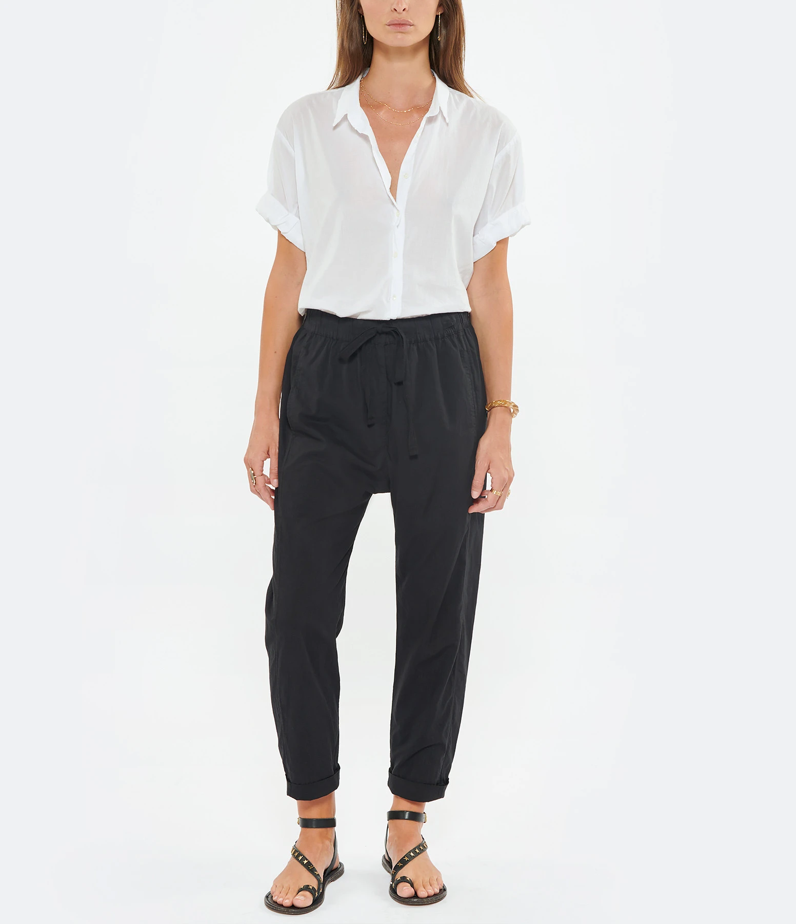 XIRENA Pantalon Fin Draper Coton Noir 5 XIRENA Pantalon Fin Draper Coton Noir – Image 3