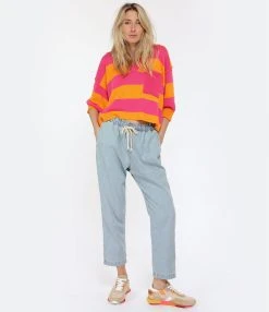 XIRENA Pantalon Rex Coton Bleu Clair -ANINE BING Boutique xiren look20230117 452