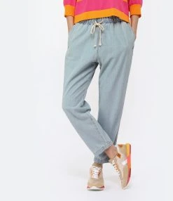 XIRENA Pantalon Rex Coton Bleu Clair -ANINE BING Boutique xiren look20230117 462