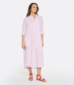 XIRENA Robe Longue Marlowe Rayures Coton Rose -ANINE BING Boutique xiren look20230118 69