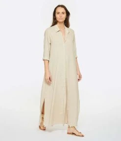 XIRENA Robe Longue Boden Coton Beige -ANINE BING Boutique xiren look20230118 85