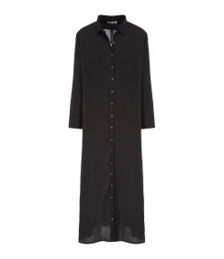 XIRENA Robe Longue Boden Coton Noir