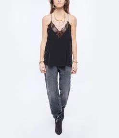 Zadig & Voltaire Top Caraco Christy Soie Noir 8 Zadig & Voltaire Top Caraco Christy Soie Noir -ANINE BING Boutique zadig look20211216 325