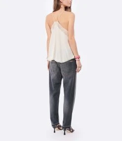 Zadig & Voltaire Top Caraco Christy Soie Écru -ANINE BING Boutique zadig look20211228 497