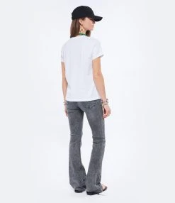 Zadig & Voltaire Tee-shirt Zoe ZV Address Coton Blanc -ANINE BING Boutique zadig look20220119 152