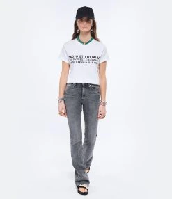 Zadig & Voltaire Tee-shirt Zoe ZV Address Coton Blanc -ANINE BING Boutique zadig look20220119 153