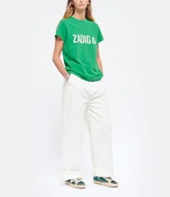Zadig & Voltaire Tee-shirt Zoe ZV Coton Vert Garden -ANINE BING Boutique zadig look20220810 98