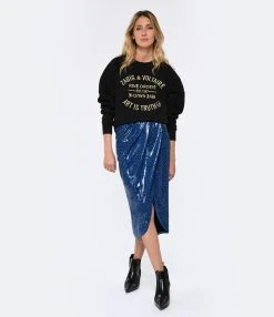 Zadig & Voltaire Jupe Longue Jamelia Sequins Azur 11 Zadig & Voltaire Jupe Longue Jamelia Sequins Azur -ANINE BING Boutique zadig look20221214 651